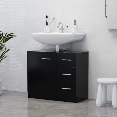 Armario para lavabo madera contrachapada negro 63x30x54 cm de vidaXL, Muebles de baño - Ref: Foro24-804185, Precio: 71,93 €, ...
