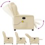 Sillón de masaje reclinable de tela crema de , Sillones - Ref: Foro24-4015594, Precio: 215,54 €, Descuento: %