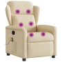 Sillón de masaje reclinable de tela crema de , Sillones - Ref: Foro24-4015594, Precio: 215,54 €, Descuento: %