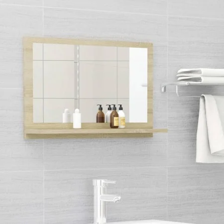 Espejo de baño madera contrachapada color roble 60x10,5x37 cm de vidaXL, Tocadores de baño - Ref: Foro24-804565, Precio: 35,5...