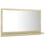 Espejo de baño madera contrachapada color roble 60x10,5x37 cm de vidaXL, Tocadores de baño - Ref: Foro24-804565, Precio: 35,5...