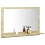 Espejo de baño madera contrachapada color roble 60x10,5x37 cm de vidaXL, Tocadores de baño - Ref: Foro24-804565, Precio: 35,5...