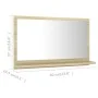 Espejo de baño madera contrachapada color roble 60x10,5x37 cm de vidaXL, Tocadores de baño - Ref: Foro24-804565, Precio: 35,5...