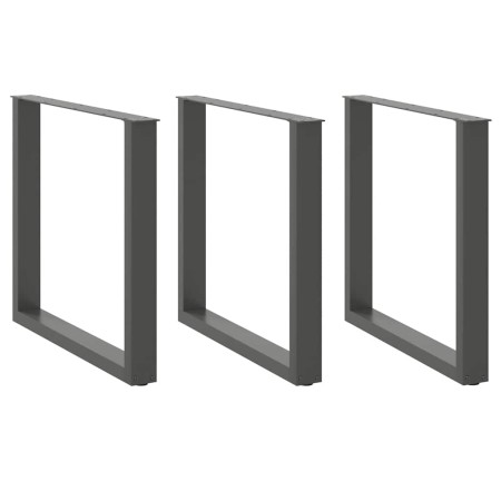 Patas mesa centro forma U 3 uds antracita 90x(72-73) cm acero de , Patas para mesas - Ref: Foro24-4013210, Precio: 134,33 €, ...
