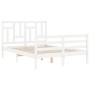 Estructura de cama con cabecero madera maciza blanco 140x200 cm de vidaXL, Camas y somieres - Ref: Foro24-3194962, Precio: 14...