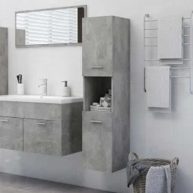 Armario de baño madera contrachapada gris hormigón 30x30x130 cm de vidaXL, Muebles de baño - Ref: Foro24-805001, Precio: 97,1...