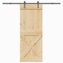 Puerta corredera con herrajes madera maciza de pino 90x210 cm de , Puertas - Ref: Foro24-3332793, Precio: 222,70 €, Descuento: %