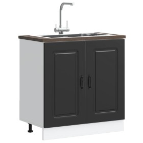 Mueble bajo para fregadero Kalmar negro 80x46x81,5 cm de , Armarios de cocina - Ref: Foro24-853448, Precio: 85,83 €, Descuent...