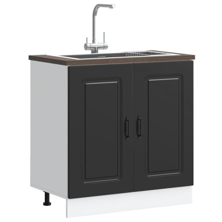 Mueble bajo para fregadero Kalmar negro 80x46x81,5 cm de , Armarios de cocina - Ref: Foro24-853448, Precio: 85,83 €, Descuent...