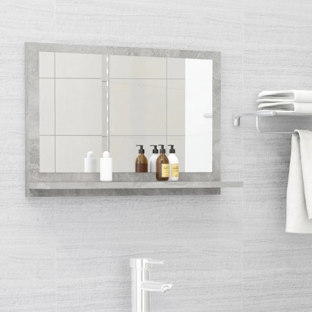 Espejo de baño madera contrachapada gris hormigón 60x10,5x37 cm de vidaXL, Tocadores de baño - Ref: Foro24-804566, Precio: 32...