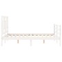 Estructura de cama con cabecero madera maciza blanco 140x200 cm de vidaXL, Camas y somieres - Ref: Foro24-3194962, Precio: 14...