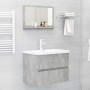 Espejo de baño madera contrachapada gris hormigón 60x10,5x37 cm de vidaXL, Tocadores de baño - Ref: Foro24-804566, Precio: 32...