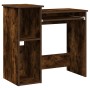Escritorio de estantes contrachapada roble ahumado 84x40x78 cm de , Escritorios - Ref: Foro24-860449, Precio: 69,44 €, Descue...