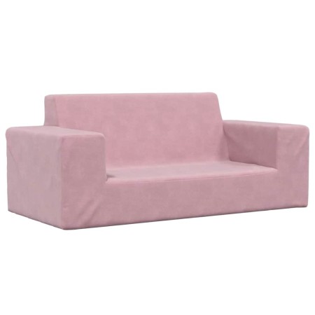 Sofá para niños de 2 plazas de felpa suave rosa de , Mobiliario para bebés y niños pequeños - Ref: Foro24-4104783, Precio: 45...