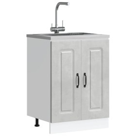 Mueble bajo para fregadero Kalmar gris hormigón 60x46x81,5 cm de , Armarios de cocina - Ref: Foro24-853441, Precio: 72,91 €, ...