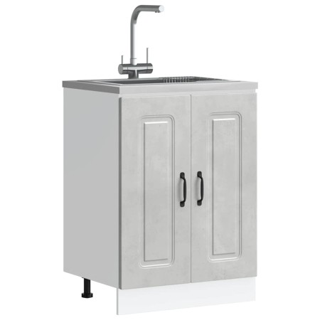 Mueble bajo para fregadero Kalmar gris hormigón 60x46x81,5 cm de , Armarios de cocina - Ref: Foro24-853441, Precio: 72,91 €, ...