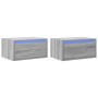 Mesitas de noche de pared con luces LED 2 unidades gris Sonoma de , Muebles TV - Ref: Foro24-860222, Precio: 94,57 €, Descuen...