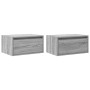 Mesitas de noche de pared con luces LED 2 unidades gris Sonoma de , Muebles TV - Ref: Foro24-860222, Precio: 94,57 €, Descuen...