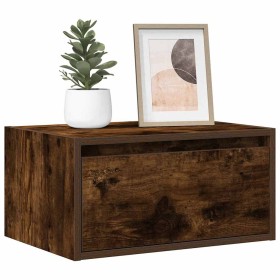 Mesitas de noche de pared con luces LED 2 uds roble ahumado de , Muebles TV - Ref: Foro24-860220, Precio: 93,84 €, Descuento: %