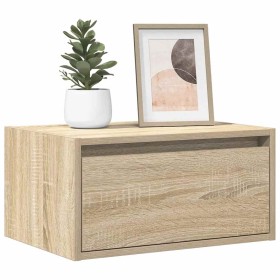 Mesita de noche de pared con luces LED roble Sonoma de , Muebles TV - Ref: Foro24-860215, Precio: 55,38 €, Descuento: %