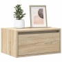 Mesita de noche de pared con luces LED roble Sonoma de , Muebles TV - Ref: Foro24-860215, Precio: 55,38 €, Descuento: %