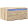 Mesita de noche de pared con luces LED roble Sonoma de , Muebles TV - Ref: Foro24-860215, Precio: 55,38 €, Descuento: %