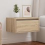 Mesita de noche de pared con luces LED roble Sonoma de , Muebles TV - Ref: Foro24-860215, Precio: 55,38 €, Descuento: %