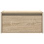 Mesita de noche de pared con luces LED roble Sonoma de , Muebles TV - Ref: Foro24-860215, Precio: 55,38 €, Descuento: %