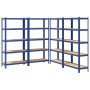 Estanterías de 5 baldas 4 uds madera contrachapada y acero azul de , Estanterías industriales - Ref: Foro24-3307593, Precio: ...
