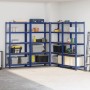 Estanterías de 5 baldas 4 uds madera contrachapada y acero azul de , Estanterías industriales - Ref: Foro24-3307593, Precio: ...