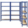 Estanterías de 5 baldas 4 uds madera contrachapada y acero azul de , Estanterías industriales - Ref: Foro24-3307593, Precio: ...