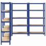 Estanterías de 5 baldas 4 uds madera contrachapada y acero azul de , Estanterías industriales - Ref: Foro24-3307593, Precio: ...