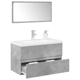 Set muebles de baño 2 piezas madera contrachapada gris hormigón de , Muebles de baño - Ref: Foro24-3324912, Precio: 216,17 €,...