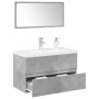 Set muebles de baño 2 piezas madera contrachapada gris hormigón de , Muebles de baño - Ref: Foro24-3324912, Precio: 216,17 €,...