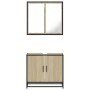 Set de muebles de baño 2 pzas madera contrachapada roble Sonoma de , Muebles de baño - Ref: Foro24-3300886, Precio: 144,60 €,...