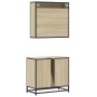 Set de muebles de baño 2 pzas madera contrachapada roble Sonoma de , Muebles de baño - Ref: Foro24-3300886, Precio: 144,60 €,...