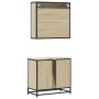 Set de muebles de baño 2 pzas madera contrachapada roble Sonoma de , Muebles de baño - Ref: Foro24-3300936, Precio: 151,56 €,...