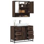 Set de muebles baño 2 pzas madera contrachapada marrón roble de , Muebles de baño - Ref: Foro24-3300934, Precio: 194,93 €, De...
