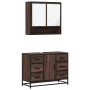Set de muebles baño 2 pzas madera contrachapada marrón roble de , Muebles de baño - Ref: Foro24-3300934, Precio: 194,93 €, De...