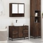 Set de muebles baño 2 pzas madera contrachapada marrón roble de , Muebles de baño - Ref: Foro24-3300934, Precio: 194,93 €, De...