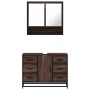Set de muebles baño 2 pzas madera contrachapada marrón roble de , Muebles de baño - Ref: Foro24-3300934, Precio: 194,93 €, De...