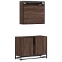 Set de muebles baño 2 pzas madera contrachapada marrón roble de , Muebles de baño - Ref: Foro24-3300934, Precio: 194,93 €, De...