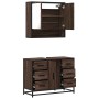 Set de muebles baño 2 pzas madera contrachapada marrón roble de , Muebles de baño - Ref: Foro24-3300934, Precio: 194,93 €, De...