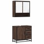Set de muebles baño 2 pzas madera contrachapada marrón roble de , Muebles de baño - Ref: Foro24-3300929, Precio: 166,24 €, De...