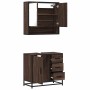 Set de muebles baño 2 pzas madera contrachapada marrón roble de , Muebles de baño - Ref: Foro24-3300929, Precio: 166,24 €, De...