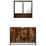 Set de muebles baño 2 pzas madera contrachapada roble ahumado de , Muebles de baño - Ref: Foro24-3300922, Precio: 160,88 €, D...
