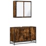Set de muebles baño 2 pzas madera contrachapada roble ahumado de , Muebles de baño - Ref: Foro24-3300892, Precio: 159,05 €, D...