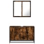 Set de muebles baño 2 pzas madera contrachapada roble ahumado de , Muebles de baño - Ref: Foro24-3300892, Precio: 159,05 €, D...