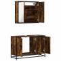 Set de muebles baño 2 pzas madera contrachapada roble ahumado de , Muebles de baño - Ref: Foro24-3300892, Precio: 159,05 €, D...