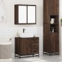 Set de muebles baño 2 pzas madera contrachapada marrón roble de , Muebles de baño - Ref: Foro24-3300899, Precio: 156,49 €, De...